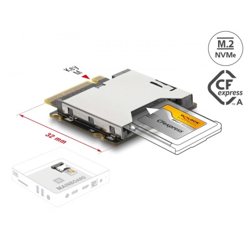 Delock Adapter M.2 Key M male to CFexpress Slot type A