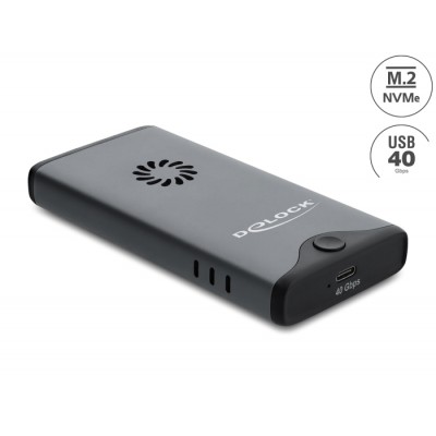 Delock USB Type-C™ 40 Gbps Enclosure for 1 x M.2 NVMe PCIe SSD with fan - tool free