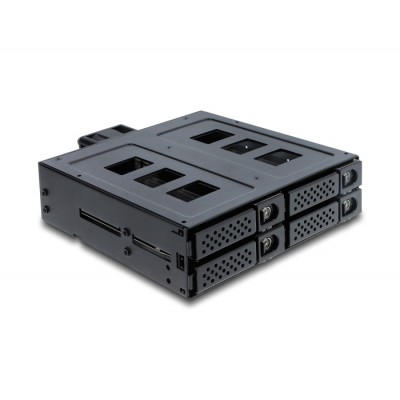 Delock 5.25″ Mobile Rack for 4 x 2.5″ SATA or SAS HDD / SSD with lock 2