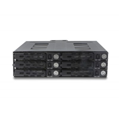 Delock 5.25″ Mobile Rack for 6 x 2.5″ SATA or SAS HDD / SSD with lock 2
