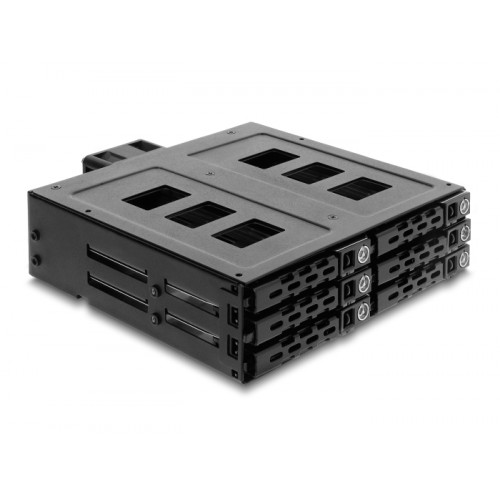 Delock 5.25″ Mobile Rack for 6 x 2.5″ SATA or SAS HDD / SSD with lock