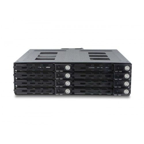 Delock 5.25″ Mobile Rack for 8 x 2.5″ SATA or SAS HDD / SSD with lock