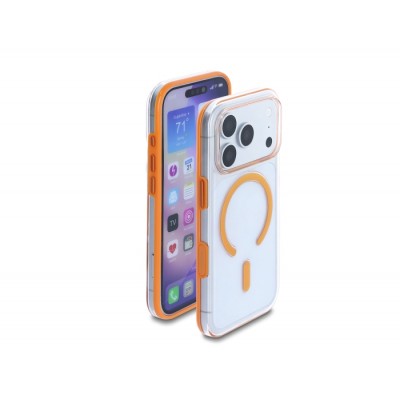 Delock Protective Case for iPhone 17 Pro compatible with MagSafe clear-orange