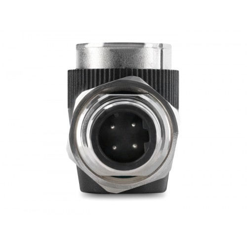 Delock M12 Adapter D-coded 4 pin male to RJ45 jack for built-in round 90° angled
