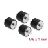 Delock Vibrationsdämpfer M6 x 1 mm D 25 x H 20 mm mit 2 x Außengewinde 4 Stück schwarz