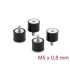 Delock Vibration Damper M5 x 0.8 mm D 20 x H 15 mm with internal and external thread 4 pieces black