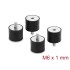 Delock Vibration Damper M6 x 1 mm D 25 x H 20 mm with internal and external thread 4 pieces black