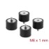 Delock Vibration Damper M6 x 1 mm D 30 x H 20 mm with internal and external thread 4 pieces black