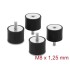 Delock Vibration Damper M8 x 1.25 mm D 40 x H 30 mm with internal and external thread 4 pieces black