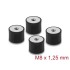 Delock Vibration Damper M8 x 1.25 mm D 40 x H 30 mm with 2 x internal thread 4 pieces black