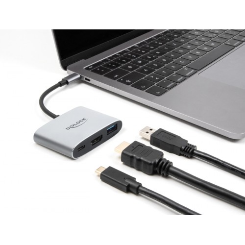 Delock USB Type-C™ Adapter to HDMI 4K 60 Hz with USB Type-A and USB Type-C™ PD 3.1 140 W