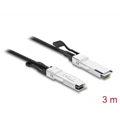 Delock Twinax Cable QSFP+ male to QSFP+ male 40 Gbps 3 m