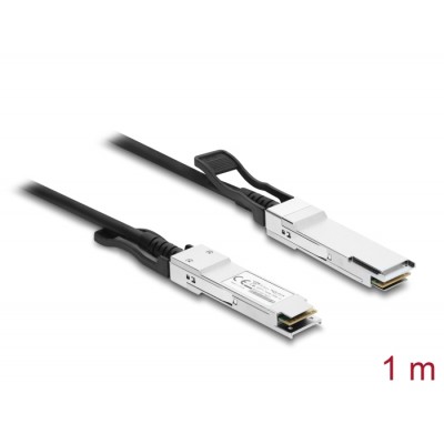 Delock Twinax Cable QSFP28 male to QSFP28 male 100 Gbps 1 m