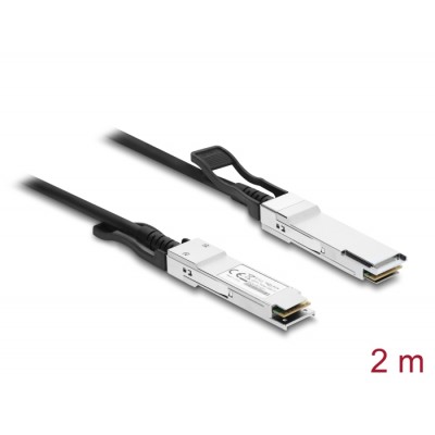 Delock Twinax Cable QSFP28 male to QSFP28 male 100 Gbps 2 m
