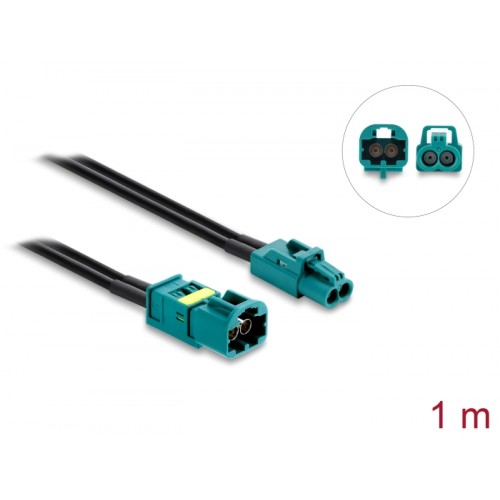 Delock Cable Mini FAKRA Z jack dual to Mini FAKRA Z plug dual