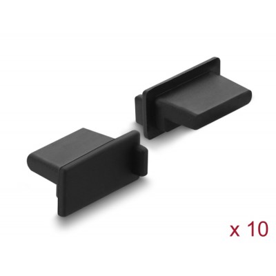 Delock Dust Cover for USB Type-A female 10 pieces silicone black