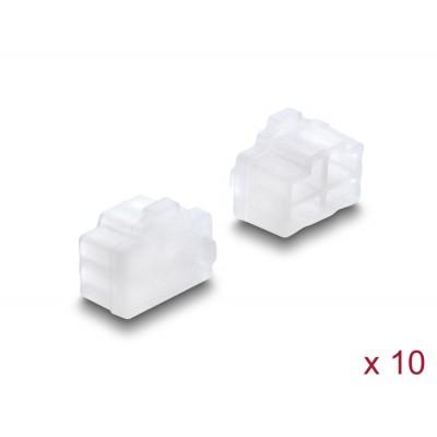 Delock Dust Cover for RJ45 jack 10 pieces silicone transparent