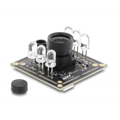 Delock USB 2.0 Camera Module with Global Shutter black / white 0.92 mega pixel 65° 6 LED V6 fix focus 2