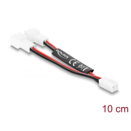 Delock Y-Fan Cable 1 x 2 pin female to 2 x 2 pin male with 10 cm