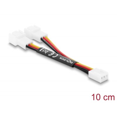 Delock Y-Fan Cable 1 x 3 pin female to 2 x 3 pin male with 10 cm