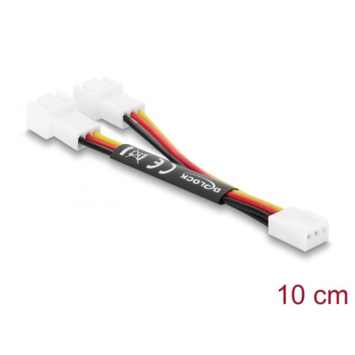 Delock Y-Fan Cable 1 x 3 pin female to 2 x 3 pin male with 10 cm