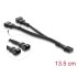 Delock Y-Fan Cable 1 x 4 pin PWM female to 2 x 4 pin PWM male with braided jacket 13.5 cm black