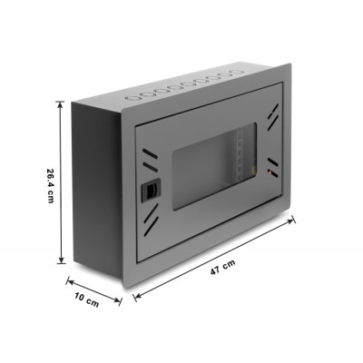 Delock 12″ Network Cabinet / Control Cabinet with removable Front Cover 4U black