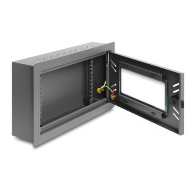 Delock 12″ Network Cabinet / Control Cabinet with removable Front Cover 4U black 2