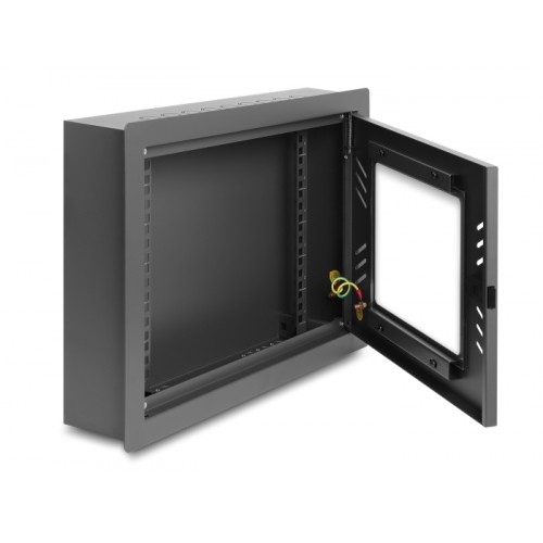 Delock 12″ Network Cabinet / Control Cabinet with removable Front Cover 6U black