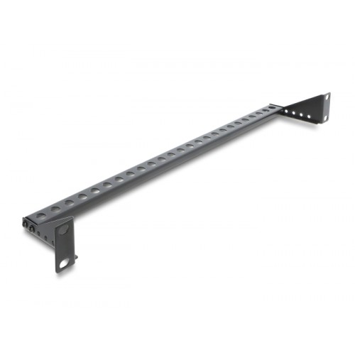 Delock 19″ 1U Cable Management Panel / Cable Routing Panel depth adjustable 40 - 90 mm black