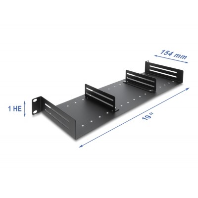 Delock 19″ 1U Shelf with 2 adjustable dividers up to 154 mm deep max. 6 kg load capacity black