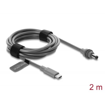 Delock USB Type-C™ male to DC 5.5 x 2.1 mm Cable compatible with Starlink Mini, 2 m grey