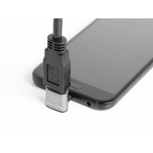 Adapter USB 10 Gbps USB Type-C™ male to Type-A female, upwards angled aluminum housing