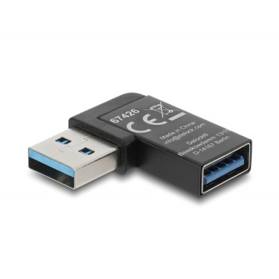 Adapter USB 10 Gbps Type-A male to female, left angled 2