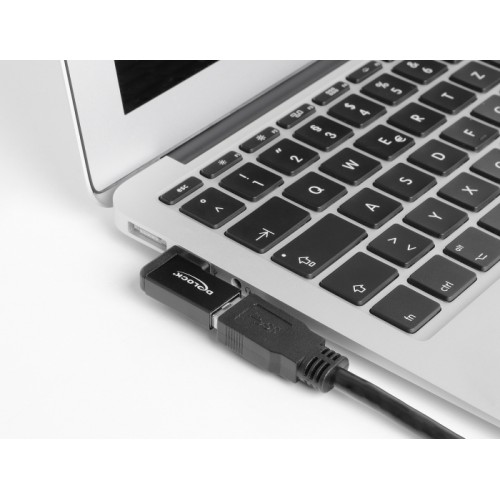 Adapter USB 10 Gbps Type-A male to female, left angled