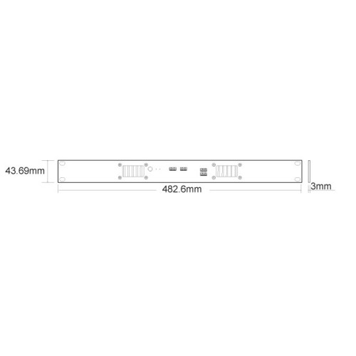 1U 19" Rackmount front plate for industrial fanless NUC