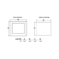 Monitor da pannello, 12" touchscreen, 1024x768