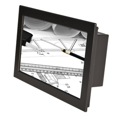 Monitor 18,5" wide Full HD da pannello ad incasso frontale, IP65, con touchscreen resistivo (su richiesta anche senza touch)