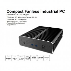 Kimera Serial: PC industriale fanless, CPU i3 / i5, Seriale RS-232. Compact design