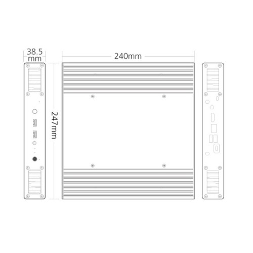 Nuc industriale fanless 7th generation i3 / i5, con supporto Intel Optane ed ssd/hdd 2,5". Slim design