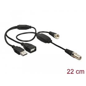 Delock Antenna Cable F Jack > F Plug with phantom power 5 V via USB 22 cm