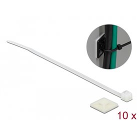 Delock Cable Tie Mount 20 x 20 mm with Cable Tie L 100 x W 2.5 mm white