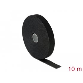 Delock Velcro tape on roll L 10 m x W 20 mm black