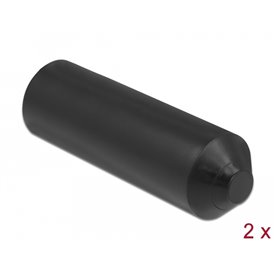 Delock End Caps with inside adhesive 80 x 25 mm 2 pieces black