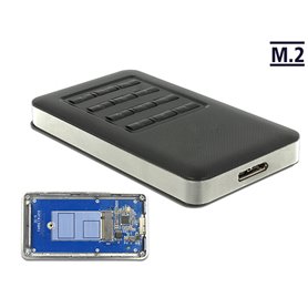 Delock External Enclosure M.2 Key B 42 mm SSD > USB 3.0 Type Micro-B female with encryption function