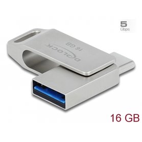 Delock USB 3.2 Gen 1 USB-C™ + Type-A Memory Stick 16 GB - Metal Housing