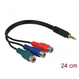Delock Cable 3 x RCA female  Stereo plug 3.5 mm 4 pin