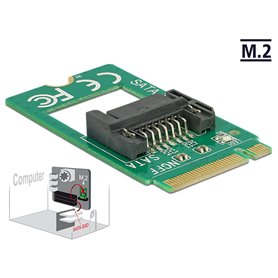 Delock Adapter M.2 Key B male  SATA 7 pin - Form Factor 2242