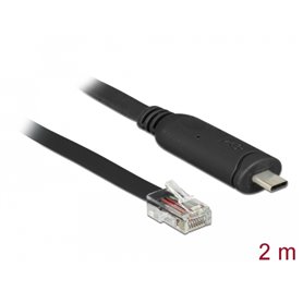 Delock Adapter USB 2.0 Type-C™ male > 1 x Serial RS-232 RJ45 male 2.0 m black
