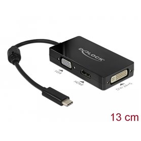 Delock Adapter USB Type-C™ Stecker  VGA / HDMI / DVI Buchse schwarz